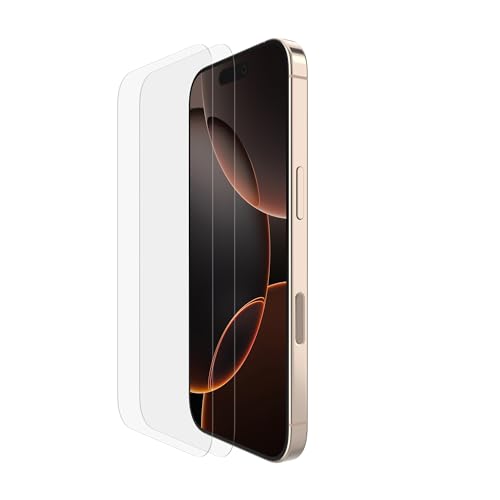 Belkin ScreenForce TemperedGlass Schutzfolie für iPhone 16 Pro, dünn Apple iPhone folie, kristallklar Schutzglas, kratzfest, Displayschutz für iPhone 16 Pro, Blasenfreie Applikation, 2er-Pack Belkin ScreenForce TemperedGlass Schutzfolie für iPhone 16 Pro, dünn Apple iPhone folie, kristallklar Schutzglas, kratzfest, Displayschutz für iPhone 16 Pro, Blasenfreie Applikation, 2er-Pack von Belkin