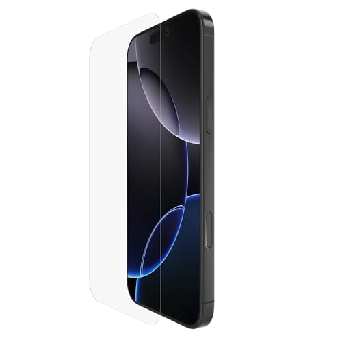 Belkin ScreenForce UltraGlass 2 Schutzfolie für iPhone 16 Pro Max, kratzfest, dünnes Glas, mit Positionierungsschale zur blasenfreien Anbringung, 9H Härte, Displayschutz für iPhone 16 Pro Max von Belkin