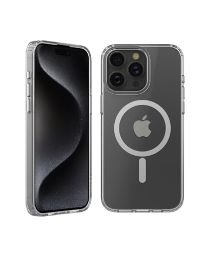 Belkin SheerForce antimikrobielle, mit MagSafe kompatible Handyhülle für iPhone 15 Pro Max, durchsichtige iPhone 15 Pro Max Hülle mit integrierten Magneten, erhöhten Rändern zum Schutz des Kamera von Belkin