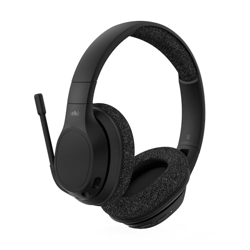Belkin SoundForm Adapt kabelloser Over-Ear-Bluetooth-Headset für die Arbeit, zum Spielen, Gamen, für den Urlaub, mit integriertem Boom-Mikrofon, kompatibel mit iPhone, iPad, Galaxy usw. von Belkin