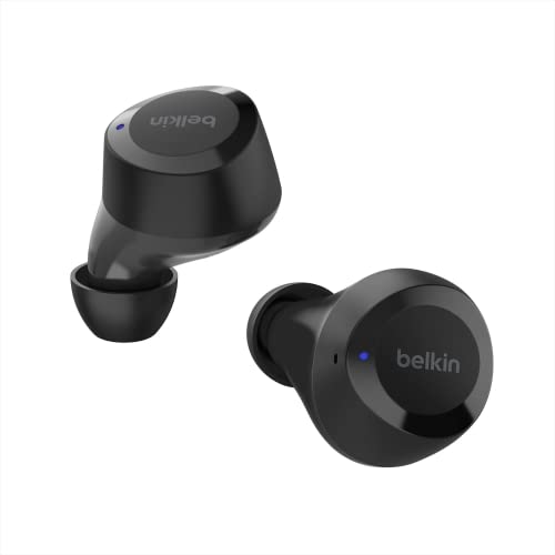 Belkin SoundForm Bolt True Wireless In-Ear-Kopfhörer, kabelloser Kopfhörer mit Mikrofon, Akkulaufzeit bis zu 28 Std., Monomodus, Schweiß- und Spritzwasserschutz der Schutzart IPX4, für iPhone, Galaxy von Belkin