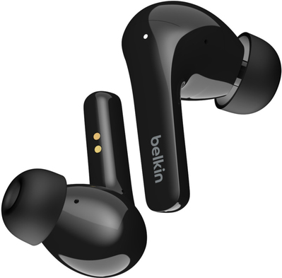 Belkin SoundForm Flow - True Wireless-Kopfhörer mit Mikrofon - im Ohr - Bluetooth - aktive Rauschunterdrückung - Schwarz - für Apple iPhone 12, 13, Samsung Galaxy Note20, S20, S21, S21 5G, S21+ 5G, Z Flip3 5G (AUC006BTBK) von Belkin