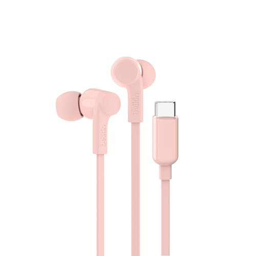 Belkin SoundForm Kopfhörer mit Kabel, In Ear Kopfhörer mit Mikrofon und USB‑C-Stecker für iPhone 16/15, iPad Mini, Galaxy S24, Android- und andere Geräte mit USB-C-Anschluss – Rosa von Belkin