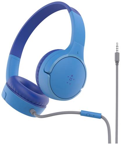 Belkin SoundForm Mini On Ear Headset kabelgebunden Blau Lautstärkebegrenzung von Belkin