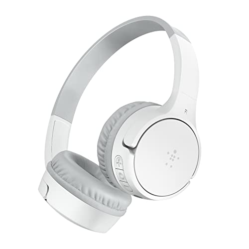 Belkin SoundForm Mini drahtloser Kinder-On-Ear-Kopfhörer mit integriertem Mikrofon zum Online-Lernen, für Schule und Reisen, kompatibel mit iPhones, iPads, Galaxy- und Anderen Geräten- Weiß von Belkin