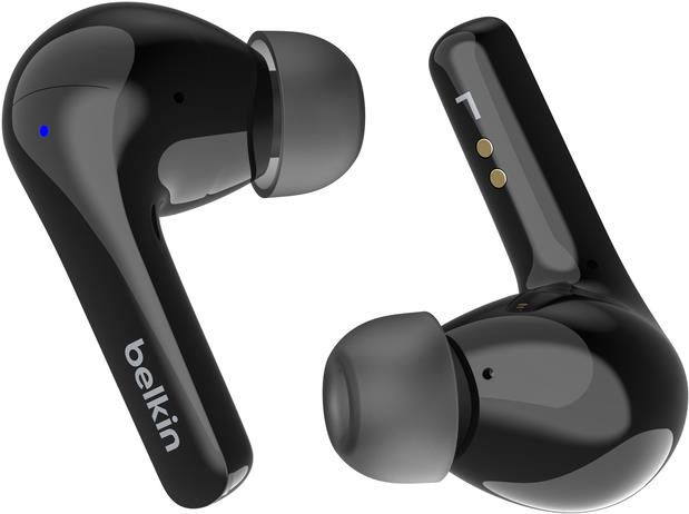 Belkin SoundForm Motion - True Wireless-Kopfhörer mit Mikrofon - im Ohr - Bluetooth - aktive Rauschunterdrückung - Geräuschisolierung - Schwarz (AUC010BTBK) von Belkin