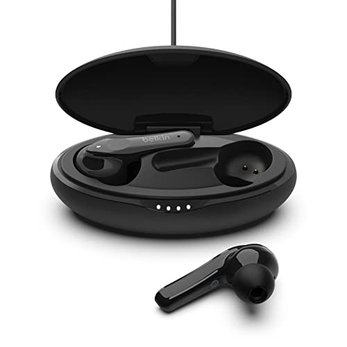Belkin SoundForm Move True Wireless In-Ear-Kopfhörer (Bluetooth Ohrhörer mit Touch-Bedienelementen, Schweiß- und Wasserschutz, Schutzart IPX5, tiefer Bass für iPhones, Android- und andere Geräte) von Belkin