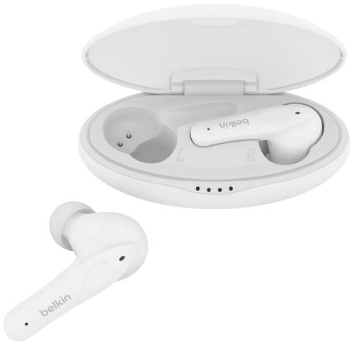 Belkin SoundForm Nano In Ear Headset Bluetooth® Weiß Headset, Ladecase, Schweißresistent von Belkin