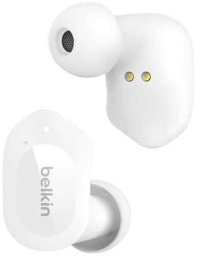 Belkin SoundForm Play In Ear Headset Bluetooth® Weiß Headset, Ladecase, Schweißresistent von Belkin