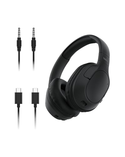 Belkin SoundForm Surround Kopfhörer Kabellos Bluetooth, Over-Ear Environmental Noise Cancelling Kopfhörer, 60 Std. Betrieb, weiche Hörmuscheln für iPhone, Galaxy, iPad, zu Hause, Büro – Schwarz von Belkin