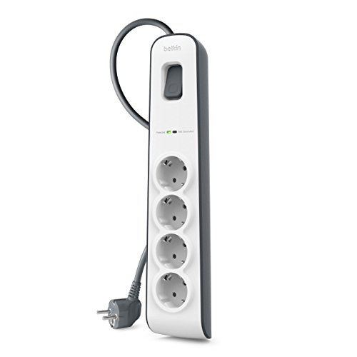 Belkin Surgemaster 4-fach Steckdosenleiste mit Überspannungsschutz (2m Kabel) weiß/grau BSV400vf2M von Belkin