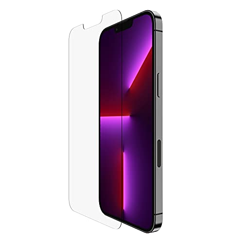 Belkin TemperedGlass iPhone 14 Plus, 13 Pro Max Displayschutz, antimikrobielle, einfache blasenfreie Aufbringung mit enthaltener Positionierungsschale, in Tests nachgewiesener Härtegrad von 9H von Belkin