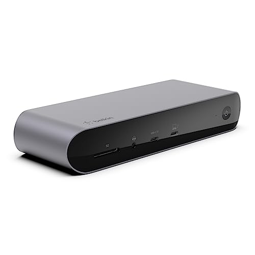 Belkin Thunderbolt 4 Dock Pro, geeignet für 1 Monitor (8K bei 30 Hz) oder 2 Monitore (4K), Docking Station mit 2 Thunderbolt 4-Ports, 2 HDMI-Ports, 90 W PD, Audio-Ein-/Ausgang, für MacBook Pro und XPS von Belkin