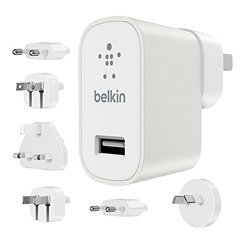 Belkin Travel Charger Universal Reiseladegerät (USB-Anschluss, inkl. Stecker für 6 Regionen, geeignet für iPhones, iPads, Smartphones, Tablets) weiß von Belkin