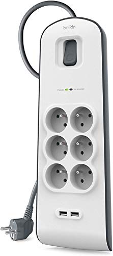 Belkin Überspannungsschutz Steckdosenleiste weiß weiß 6 prises von Belkin