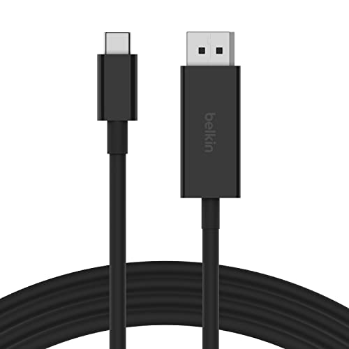 Belkin USB-C/DisplayPort 1.4-Kabel, 2 m, 32,4 Gbit/s, 8K bei 60 Hz oder 4K bei 144 Hz, mit HBR3, DSC, HDCP 2.2, DP-Alt-Modus, abwärtskompatibel, geeignet für Windows, MacOS, iPadOS, Android und mehr von Belkin