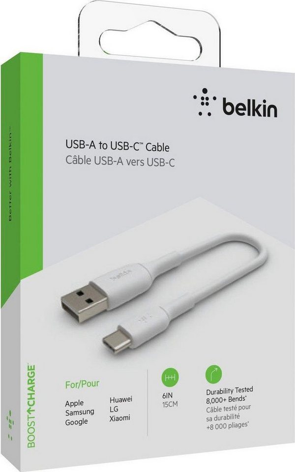 Belkin USB-C/USB-A Kabel PVC, 15cm Smartphone-Kabel, USB Typ A, USB-C (15 cm) von Belkin