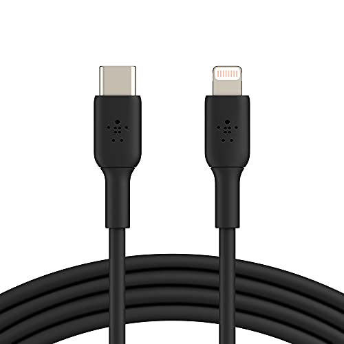 Belkin USB-C-/Lightning-Kabel (iPhone-Kabel zum Schnellladen für das iPhone 14 oder ältere Modelle) Boost Charge MFi-zertifiziertes iPhone USB-C-Kabel (Schwarz, 2 m) von Belkin