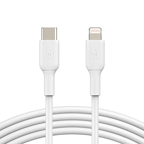 Belkin USB-C-/Lightning-Kabel (iPhone-Kabel zum Schnellladen für das iPhone 14 oder ältere Modelle) Boost Charge MFi-zertifiziertes iPhone USB-C-Kabel (Weiß, 1 m) von Belkin