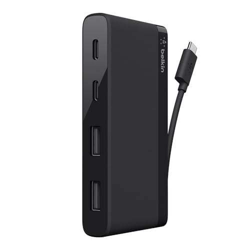 Belkin USB-C 4-Port Mini Hub (mit integriertem USB-C Kabel, USB-C Hub für MacBook Pro, Chromebook Pixel und andere USB-C Notebooks) von Belkin