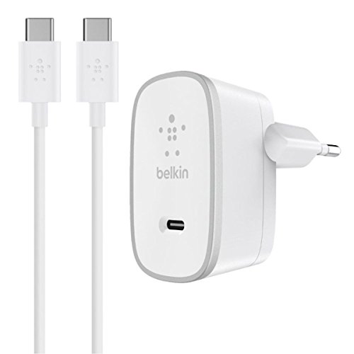 Belkin USB-C-Netzladegerät (mit USB-C-/USB-C-Kabel, 15 Watt, 3A, 1,5m Kabel, geeignet für alle USB-C fähigen Smartphones wie Samsung Galaxy S8/S8+ und Tablets) weiß von Belkin