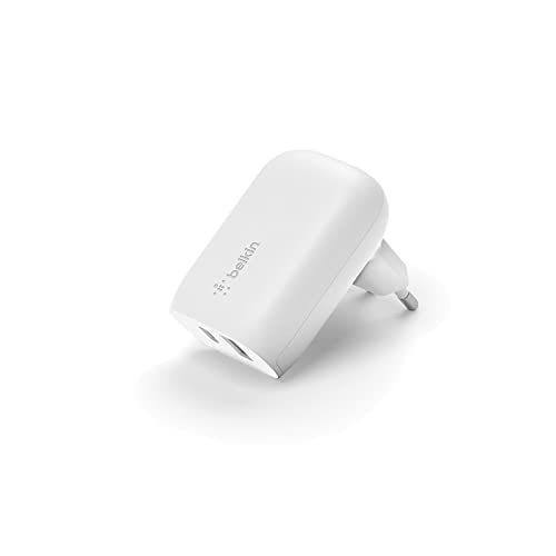 Belkin USB-C PPS PD Handy-Ladegerät, 37 W, mit 2 Anschlüssen, Power Delivery, 25-W-USB-C- und 13-W-USB-Port zum Schnellladen, u.a. für Samsung Galaxy S23, S22, Ultra, Plus, Note 20, iPhone 14-Serie von Belkin