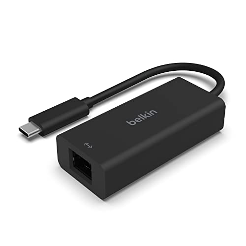 Belkin USB-C auf 2,5-Gb-Ethernet-Adapter, USB-IF-zertifizierter Thunderbolt 3 und 4/USB-C-LAN-Netzwerk-Adapter, kompatibel mit MacBook Pro/Air, iPad Pro, XPS, Surface und Anderen USB-C-Geräten von Belkin