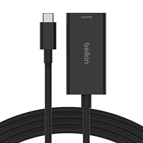 Belkin USB-C-auf-HDMI 2.1-Adapter mit 11-cm-Kabel für 8K bei 60 Hz, 4K bei 144 Hz, HDR, HBR3, DSC, HDCP 2.2, „USB-IF“, für USB-C-Geräte wie MacBook, iPad Pro von Belkin
