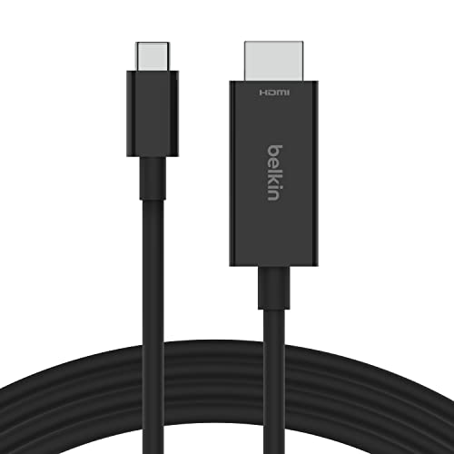 Belkin USB-C-auf-HDMI 2.1-Kabel, 2-m-Kabel für 8K bei 60 Hz, 4K bei 144 Hz, HDR, HBR3, DSC, HDCP 2.2, kompatibel mit Macbook, iPad Pro und anderen USB-C-Geräten von Belkin