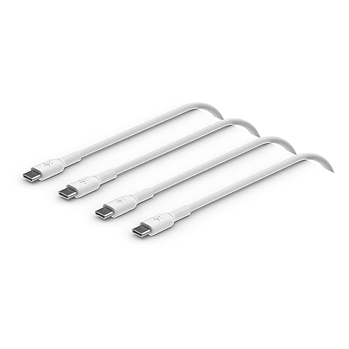 Belkin USB-C-auf-USB-C-Ladekabel, USB C Kabel, Schnellladekabel für iPhone 15, Samsung Galaxy S24, S24+, S24 Ultra, Note, Google Pixel, iPad Pro, iPad mini, Nintendo Switch, 1 m, 2er-Pack – Weiß von Belkin