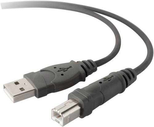 Belkin USB-Kabel USB 2.0 USB-A Stecker, USB-B Stecker 3.00m Grau F3U133b10 von Belkin