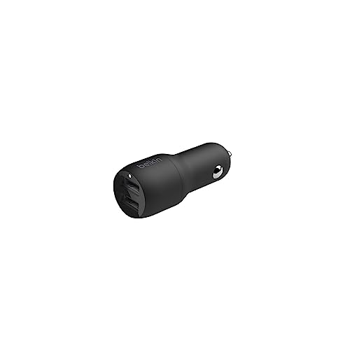 Belkin USB-Kfz-Ladegerät mit 2 Ports, 24 W (Boost Charge Kfz-Ladegerät, USB-Auto-Ladegerät) iPhone 14/14 Plus, 14 Pro, 14 Pro Max, 13, 12, 11 und ältere Modelle, Kfz-Ladegerät, Android Auto-Ladegerät von Belkin