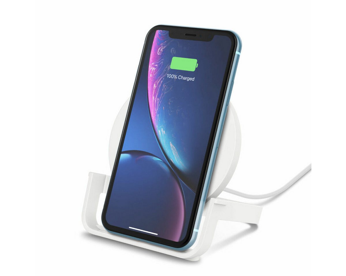 Belkin USB-Ladegerät (Kabelloses Ladegerät mit Handyhalterung Belkin WIB001VFWH 10W) von Belkin