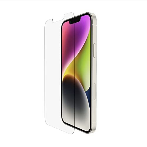 Belkin UltraGlass iPhone 14/13/13 Pro Displayschutzfolie, antimikrobielle Beschichtung, einfache blasenfreie Anbringung mit mitgelieferter Positionierungsschale, Härtegrad 9H (OVA078zz) von Belkin