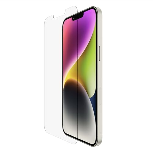 Belkin UltraGlass iPhone 14 Plus, 13 Pro Max Displayschutz, antimikrobielle Beschichtung, einfache blasenfreie Aufbringung mit enthaltener Positionierungsschale, in Tests nachgewiesener Härtegrad 9H von Belkin