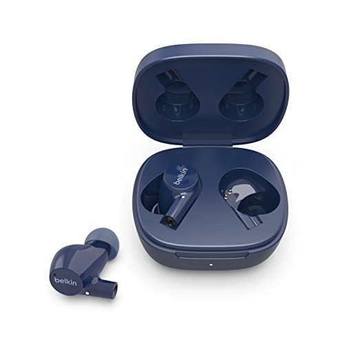 Belkin drahtloser SoundForm Rise True Wireless Bluetooth 5.2 In-Ear-Kopfhörer mit Ladecase, Schweiß- und Wasserschutz nach Schutzart IPX5, tiefer Bass für iPhone, Galaxy, Pixel usw. – Blau von Belkin