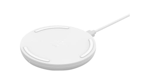 Belkin drahtloses BoostCharge Ladegerät, 10 W (Qi-zertifiziertes schnelles drahtloses Ladegerät für das iPhone oder Geräte von Herstellern wie Samsung und Google), Weiß von Belkin