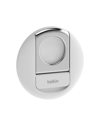 Belkin iPhone-Halter mit MagSafe für Mac-Notebooks; einfache magnetische Befestigung zur Verwendung der Kamera-Übergabe-Funktionen kompatibel mit iPhone 16, Plus, Pro, Pro Max, 15/14/13/12 – Weiß von Belkin