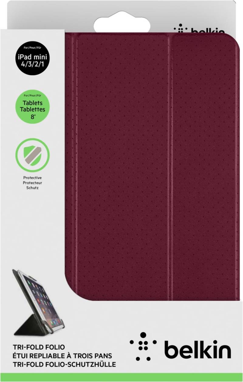 Univ. Perforated Tri Fold Cover 8" Tablet-Cover m. Stand dunkelrot von Belkin