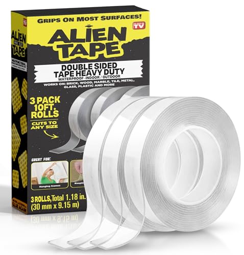 Bell+Howell ALIENTAPE Nano Doppelseitiges Klebeband, Mehrzweck-Klebeband, abnehmbar, transparent, Griffmontage, waschbar, stark klebend, strapazierfähig für Teppich-Fotorahmen Bell+Howell ALIENTAPE Nano Doppelseitiges Klebeband, Mehrzweck-Klebeband, abnehmbar, transparent, Griffmontage, waschbar, stark klebend, strapazierfähig für Teppich-Fotorahmen von Bell+Howell