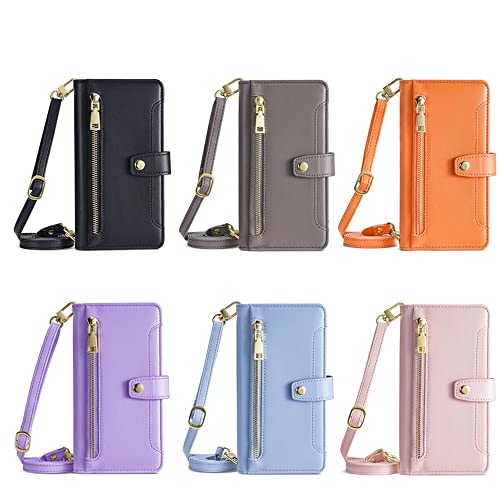 BellaCase Google Pixel 8 Pro-Hülle, [6 Kartenfächer + 2 Taschen] [Handgelenkschlaufe + Schultergurt] [Ständer], Brieftaschenhülle für Google Pixel 8 Pro, Rosa von BellaCase