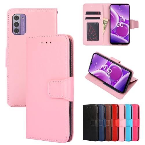 BellaCase Nokia G42 5G Handyhülle Hülle Leder Flip Case [Kartenfach] [Standfunktion] [Magnetschnalle] Wallet Cover für Nokia G42 5G Smartphone(Pink) von BellaCase