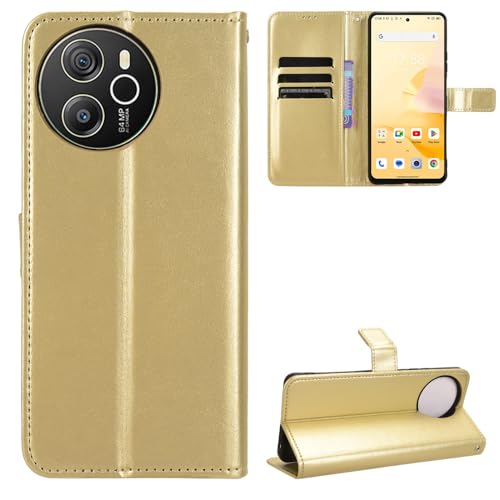 Blackview Shark 8 Hülle [Brieftasche] [Klammerfunktion] [Kartenfächer] [Magnetic Flip Cover] Kompatibel mit Blackview Shark 8 Smartphone(Golden) von BellaCase