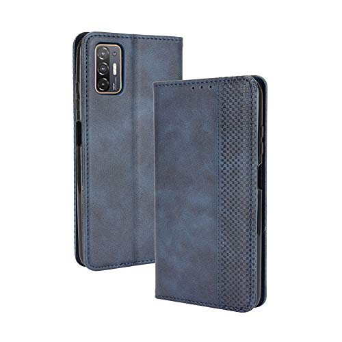 HTC Desire 21 Pro 5G Hülle [Brieftasche] [Klammerfunktion] [Kartenfächer] [Magnetic Flip Cover] Kompatibel mit HTC Desire 21 Pro 5G Smartphone(Blau) von BellaCase