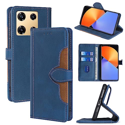 Hülle für Infinix Note 30 Pro 4G, [Kartensteckplätze] [Stativfunktion], Infinix Note 30 Pro 4G Brieftasche Fall, Infinix Note 30 Pro 4G Handyhülle(Blau) von BellaCase