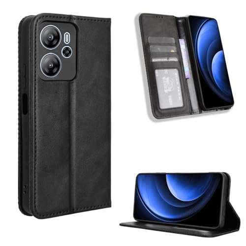 Oscal Tiger 13 Hülle [Brieftasche] [Klammerfunktion] [Kartenfächer] [Magnetic Flip Cover] Kompatibel mit Oscal Tiger 13 Smartphone(Schwarz) von BellaCase