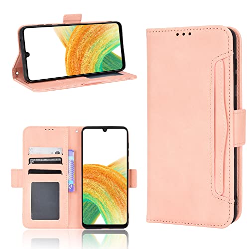 Samsung Galaxy A23 5G Hülle [Brieftasche] [Klammerfunktion] [Kartenfächer] [Magnetic Flip Cover] Kompatibel mit Samsung Galaxy A23 5G Smartphone(Rosa) von BellaCase