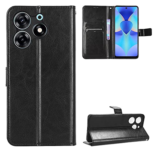 Tecno Spark 10 Pro Hülle [Brieftasche] [Klammerfunktion] [Kartenfächer] [Magnetic Flip Cover] Kompatibel mit Tecno Spark 10 Pro Smartphone(Schwarz) von BellaCase