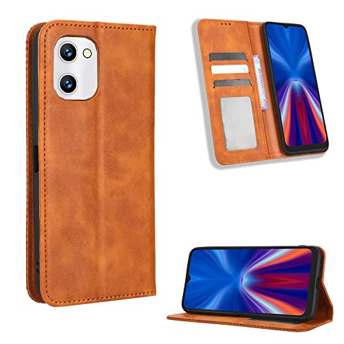 Umidigi G1 Hülle [Brieftasche] [Klammerfunktion] [Kartenfächer] [Magnetic Flip Cover] Kompatibel mit Umidigi G1 Smartphone(Braun) von BellaCase