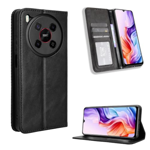 ZTE Blade V70 Max/Nubia V70 Max Hülle [Brieftasche] [Klammerfunktion] [Kartenfächer] [Magnetic Flip Cover] Kompatibel mit ZTE Blade V70 Max/Nubia V70 Max Smartphone(Schwarz) von BellaCase